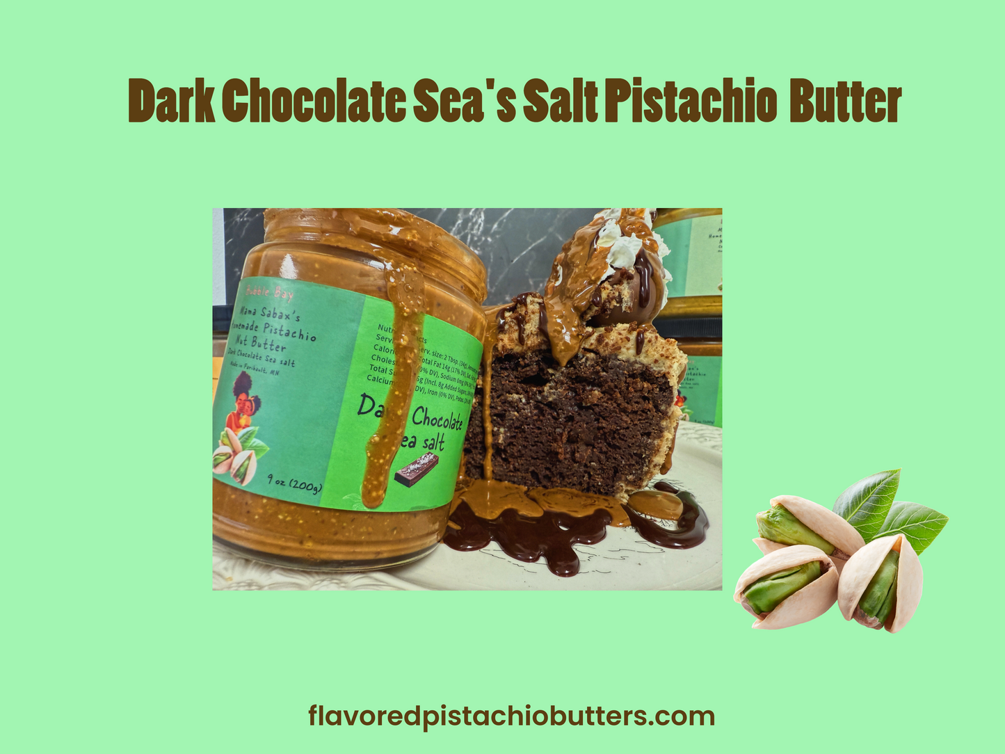🍫 Dark Chocolate Sea Salt Pistachio Butter