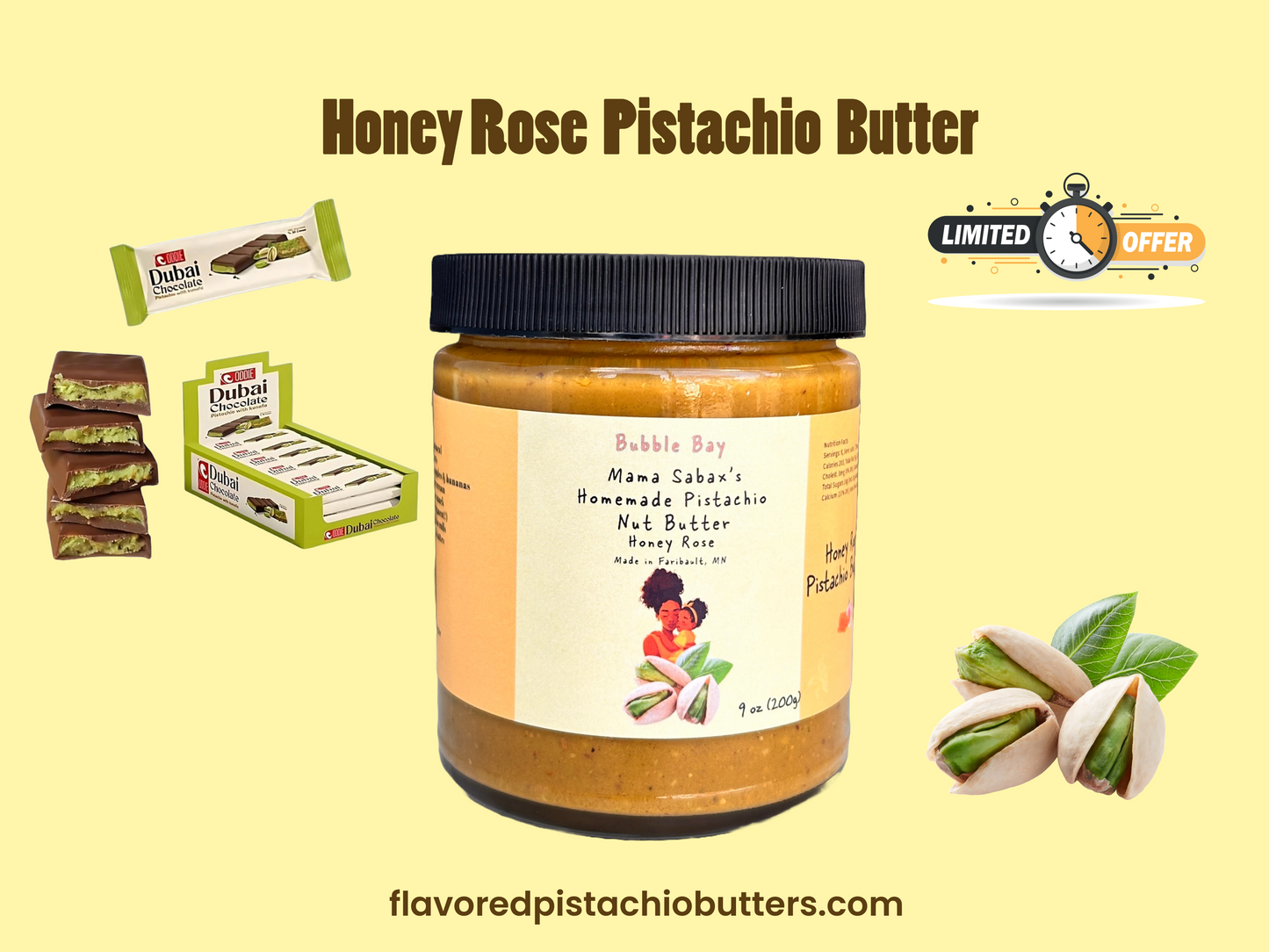 Any Jar of pistachio butter + A Dubai chocolate Promo