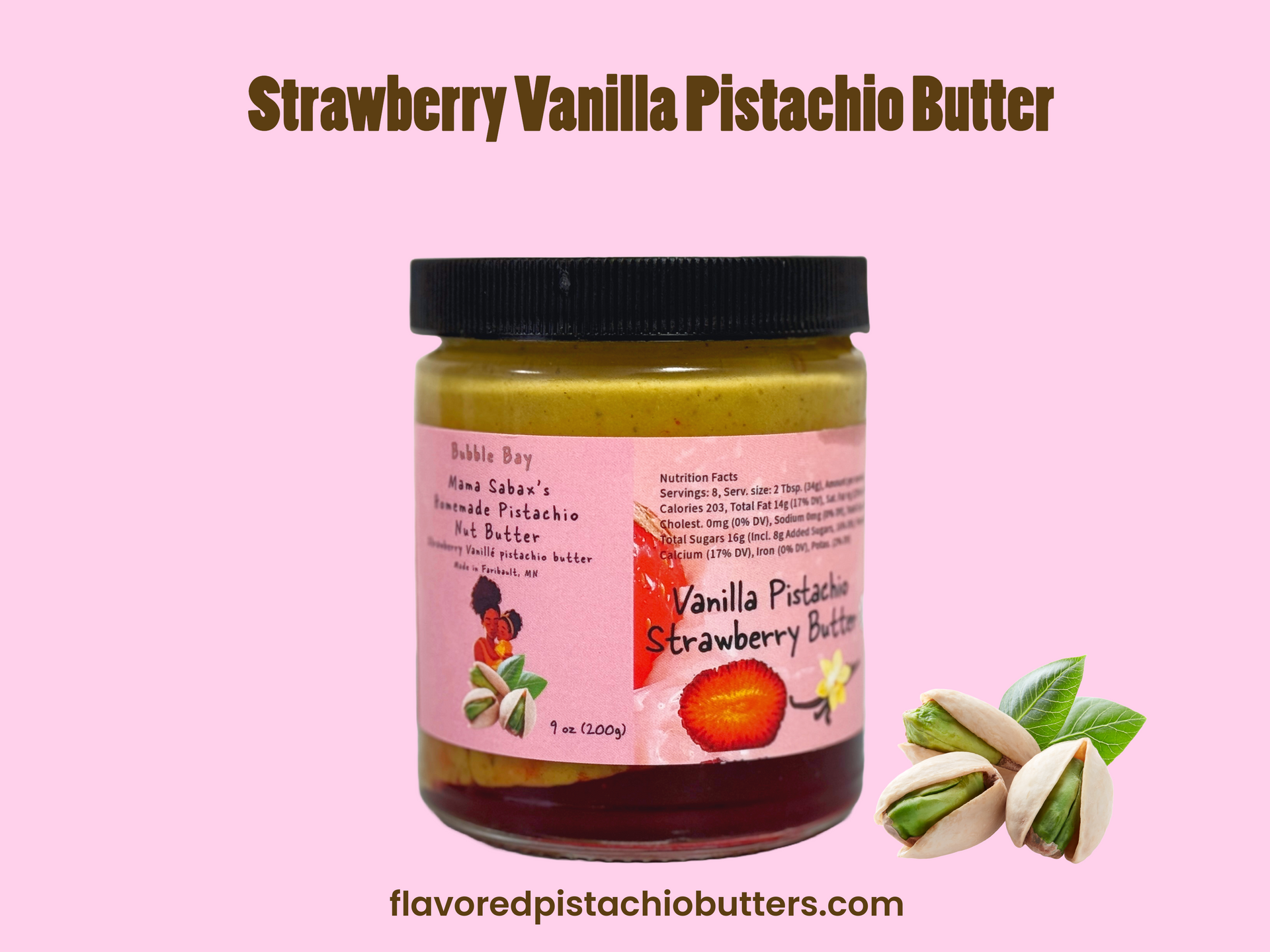 Strawberry Vanilla Pistachio Butter – MAMA SABAX'S PISTACHIO BUTTER